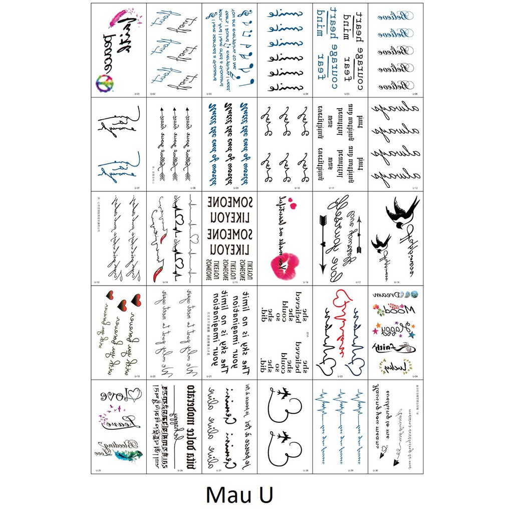 Bộ 30 Tờ Hình Xăm Nước Tha Thu