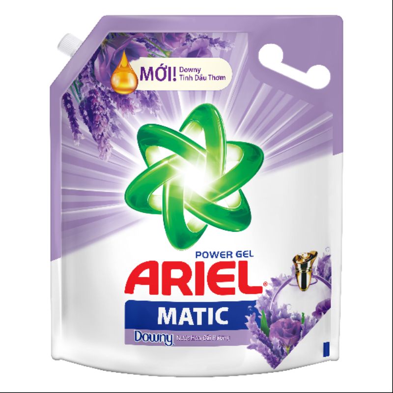 Nước giặt Ariel Matic Mới túi 2Kg Power Gel hương Downy tinh dầu thơm nước hoa Oải Hương