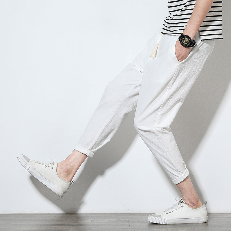 Quần tây nam BEFOYI cotton màu phiên bản hàn quốc màu đen