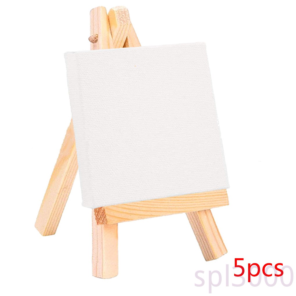 Bộ dụng cụ gồm 5 vải bạt trơn và giá vẽ tranh acrylic mini