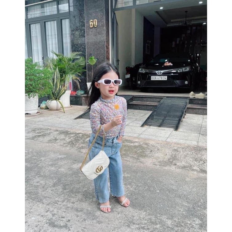 Kính mắt bé mắt vuông gọng nhựa chống tia UV cho bé thời trang Hàn Quốc