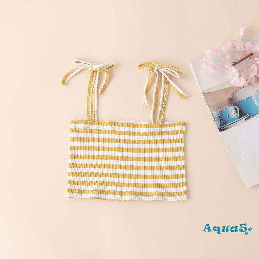 Bộ Áo Hai Dây Cổ Vuông Kèm Quần Dài Co Giãn Thời Trang Cho Bé Gái