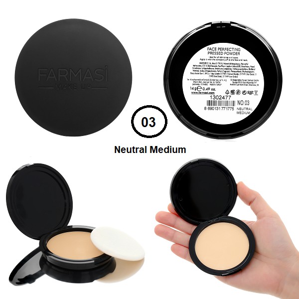 Phấn Phủ Mịn Da Kiềm Dầu Hoàn Hảo Farmasi Make Up Face Perfecting Pressed Powder 14g (1906POW)