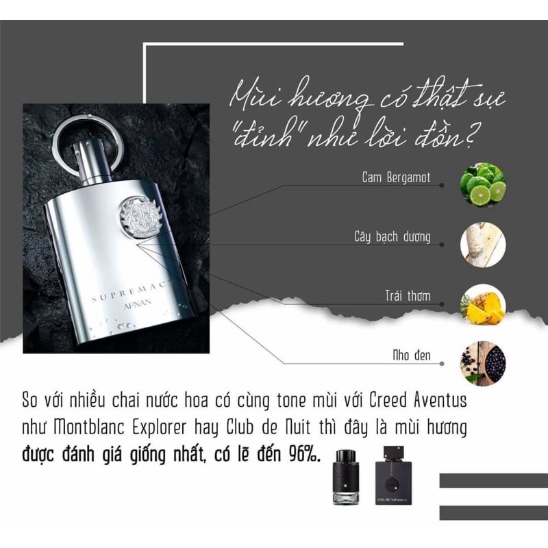 Nước Hoa Afnan Supermacy Silver EDP, Mẫu Thử Nước Hoa Nam Chính Hãng 2ml, 5ml, 10ml