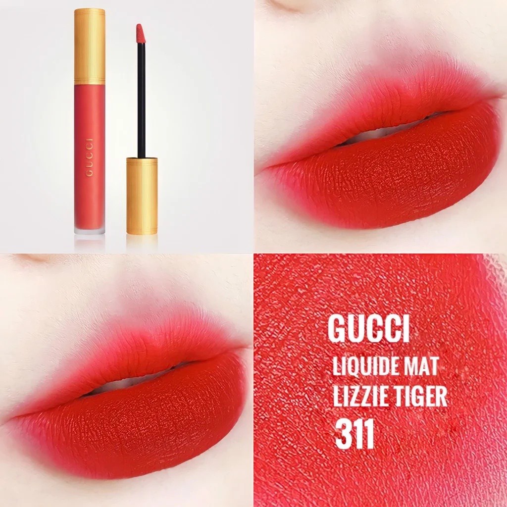 Son Kem Gucci Rouge Liquid Matte và bản Limited - chất son lì hoàn hảo, siêu mịn, che được hết các khuyết điểm