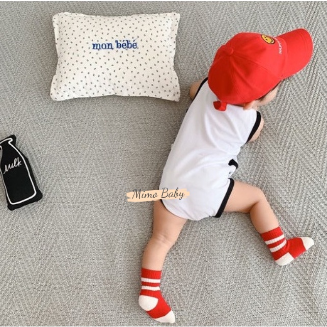 Tất vớ cao cổ kẻ ngang phong cách học sinh cho bé T33 Mimo Baby