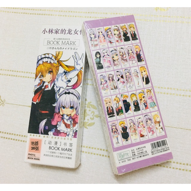 Bookmark anime maid dragon 36 tấm khác nhau, đánh dấu trang anime maid dragon,