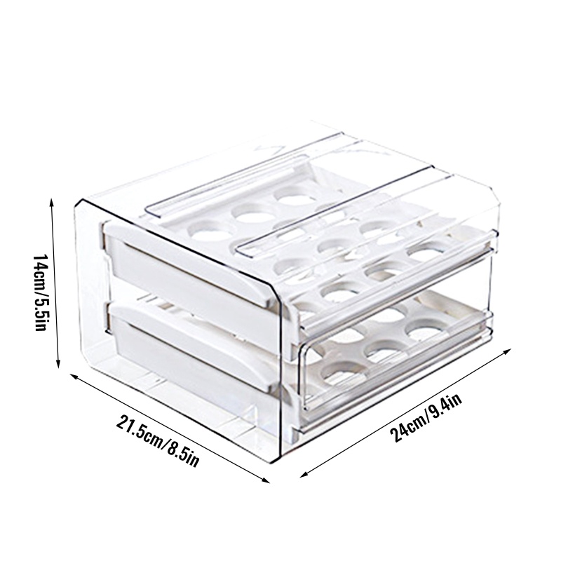 Hộp Đựng Trứng Trong Suốt 2 Tầng Có Thể Xếp Chồng Lên Nhau Tiện Dụng Cho Nhà Bếp