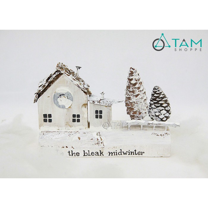 Mô hình nhà gỗ trang trí Noel phủ tuyết trắng số 29