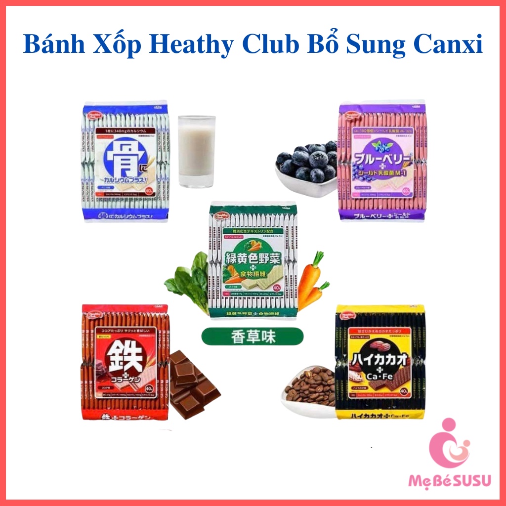 Bánh xốp Heathy Club bổ sung canxi siêu to 40 chiếc