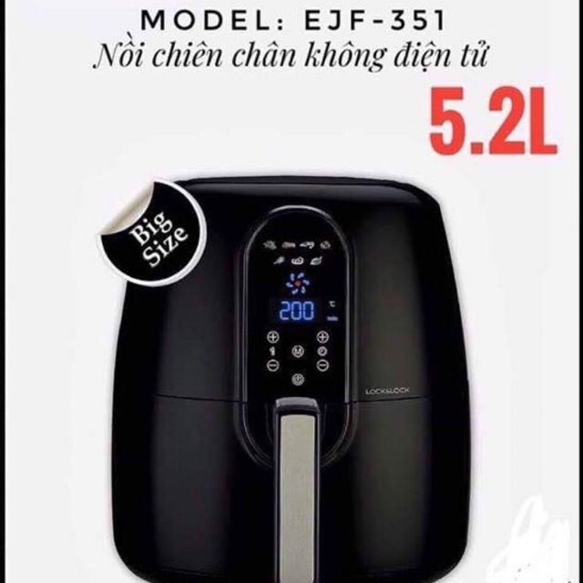 Nồi chiên không dầu 5,2l lock&lock model EJF 351 ĐIỆN TỬ