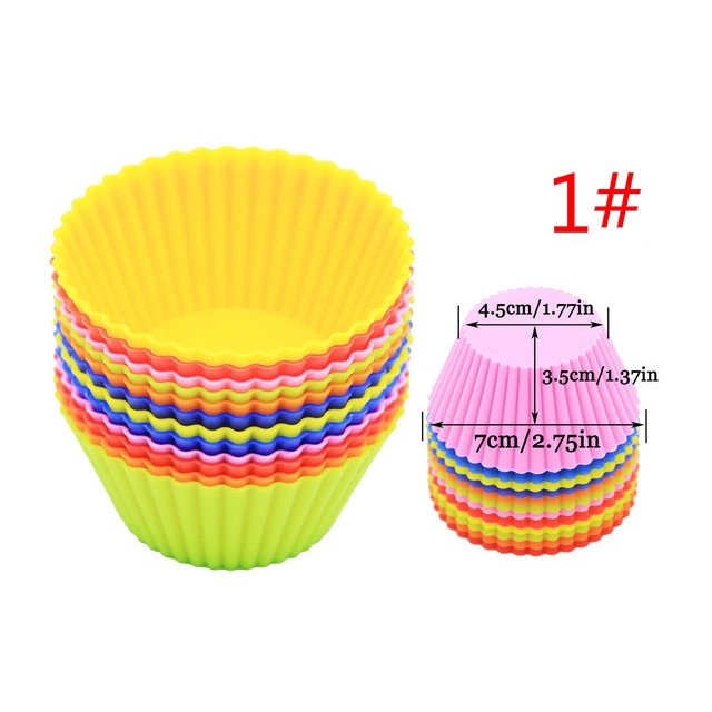 2 / 12pcs Kitchen Silicone Cupcake Baking Liner Cake Mold
