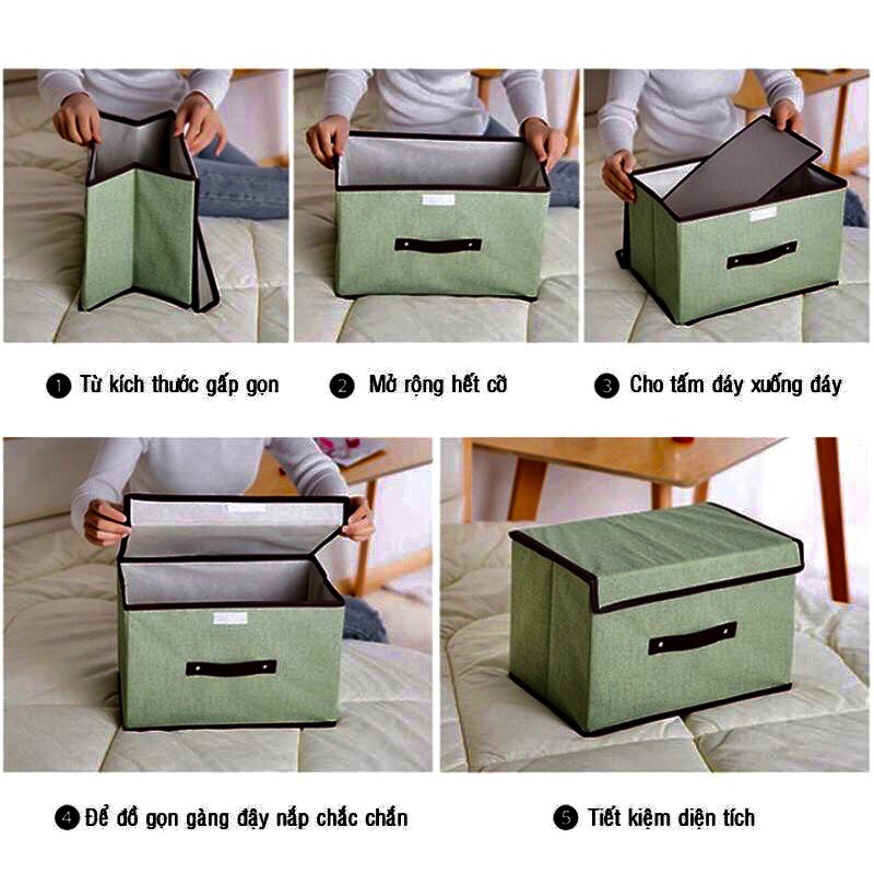 Combo 2 Hộp Vải Đựng Đồ Thùng Đựng Quần Áo Đồ Lót Đồ Chơi Đa Năng Bằng Vải.oasis-mart
