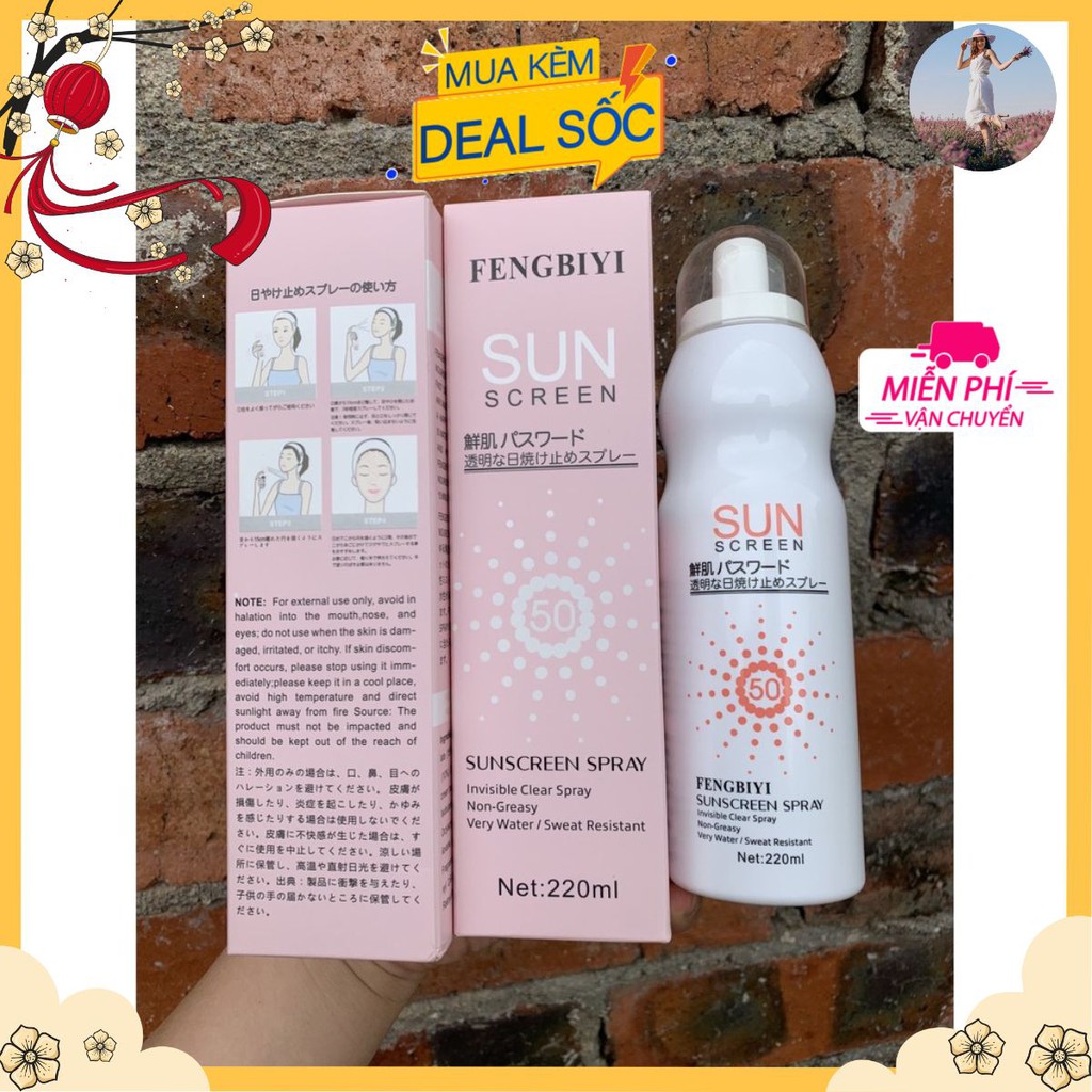 Chăm sóc da mặt - Kem chống nắng Sun Screen SPF 50, dạng xịt chính hãng Nhật Bản ngăn tia cực tím khói bụi, cung cấp ẩm | BigBuy360 - bigbuy360.vn