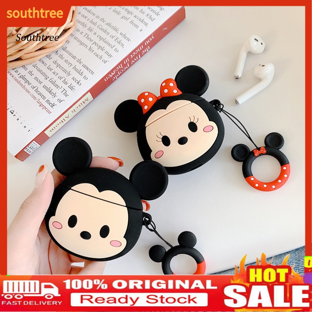 Vỏ Bảo Vệ Hộp Sạc Tai Nghe Bluetooth Hình Minnie-Mickey Dễ Lắp Đặt