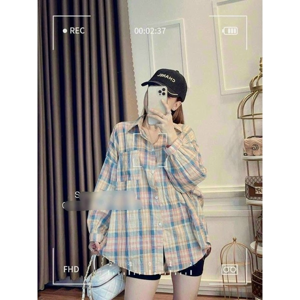Áo sơ mi 2 túi kẻ nhiều màu mỏng đẹp sẽy 💜💜💜l