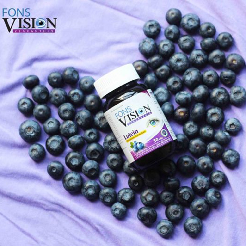 Viên uống bổ mắt Fons Vision cung cấp vitamin chăm sóc sức khỏe cho mắt sáng hết khô nhức mỏi mắt - Hộp 30 viên