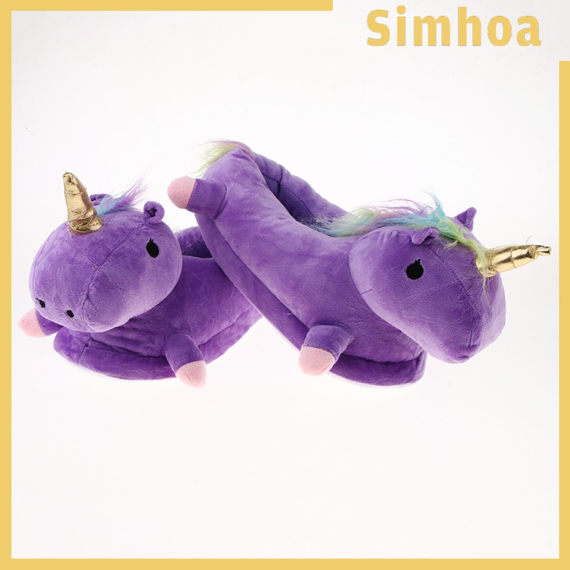 [SIMHOA] Dép Bông Đi Trong Nhà Hình Kỳ Lân Màu Tím Dễ Thương