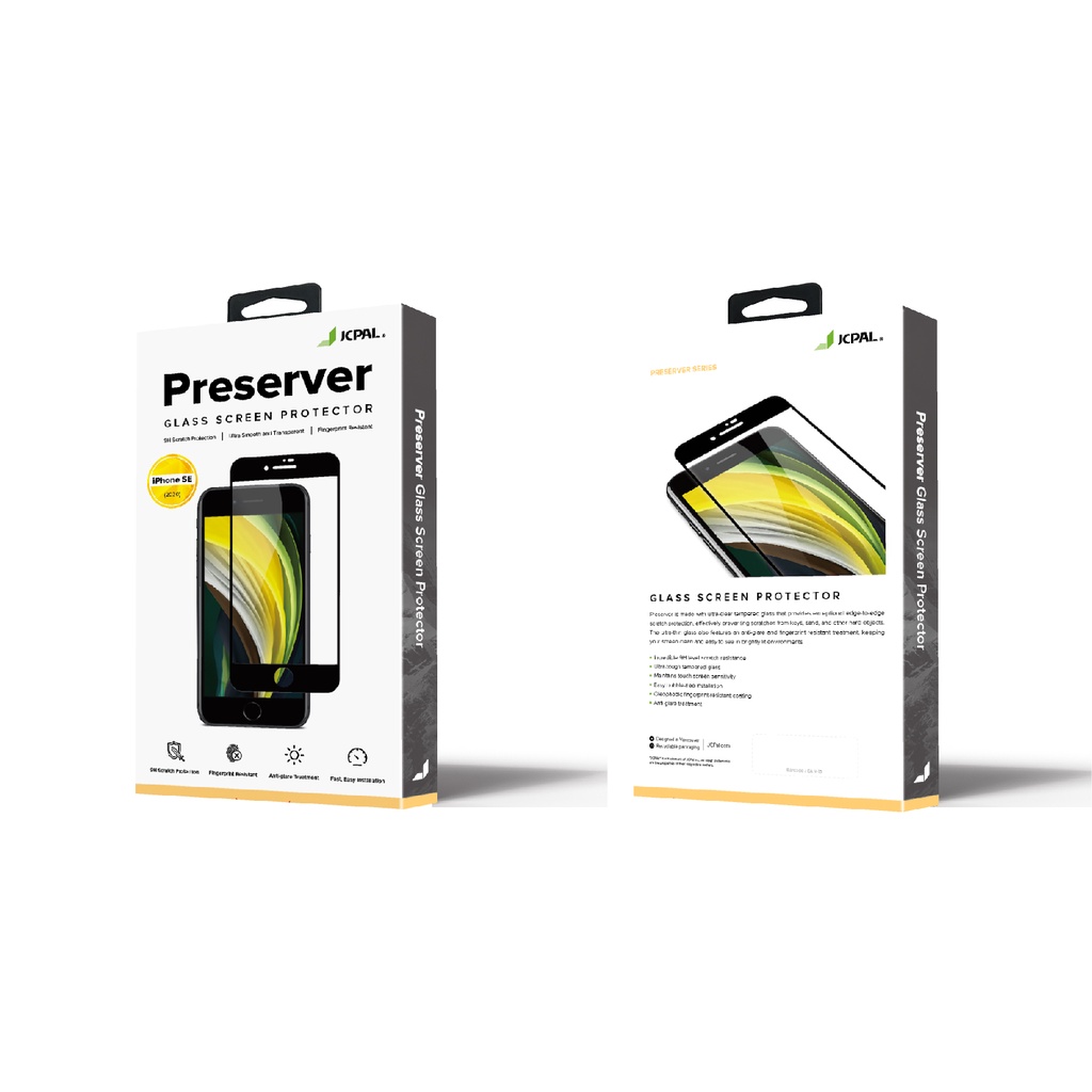 Kính cường lực JCPAL 2.5D Preserve Iphone SE 2020 chống bám vân tay, chống ánh sáng xanh