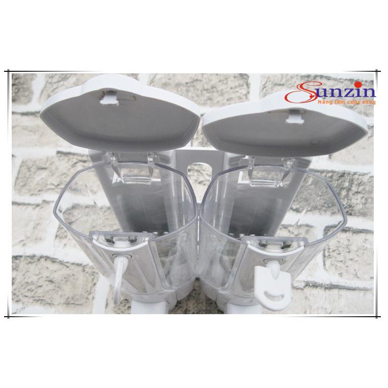Hộp đựng nước rửa tay, rửa chén gắn tường đôi SZ04, nhựa plastic