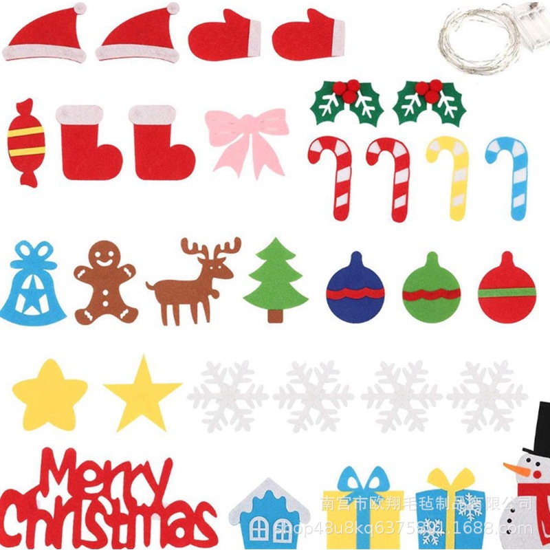 Cây thông Noel 5 lớp 32 chi tiết vải dạ LOẠI 1 trang trí giáng sinh TẶNG đèn nháy KT 110x70cm