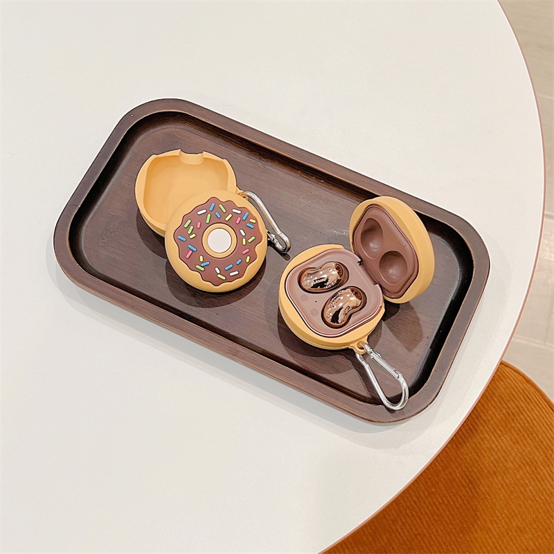 Vỏ Bảo Vệ Hộp Sạc Tai Nghe Samsung Galaxy Buds Live Hình Bánh Donut 3D Bằng Silicon Mềm | Buds 2 | Vỏ Bảo Vệ Hộp Sạc Tai Nghe bluetooth Không Dây Buds Pro / Buds 2 Pro