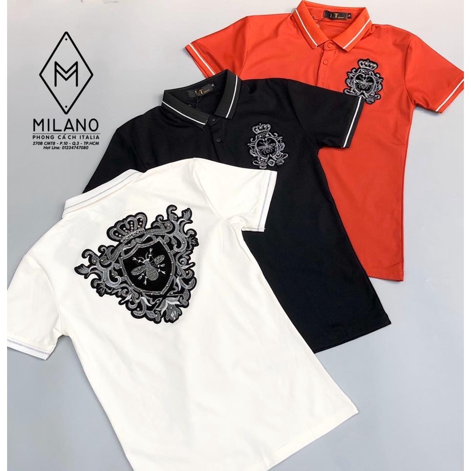 Áo thun nam cao cấp có cổ tay ngắn, áo polo nam thuê logo vải cotton co dãn dày dặn 3 màu