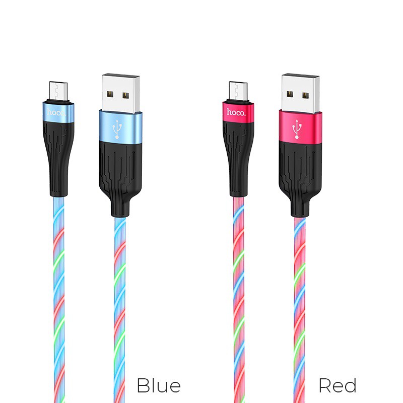 Cáp Sạc Nhanh MICRO USB Hoco U85 Cho Android Có Đèn Led Trên Dây - BH 1 Năm - Hưng Long PC