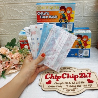 (Kid)Hộp khẩu trang y tế cho bé nhiều màu sắc 50 cái