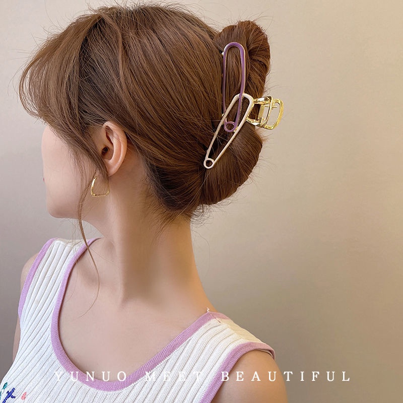Kẹp Tóc Kim Loại Hình Cá Mập Cỡ Lớn Phong Cách Hàn Quốc