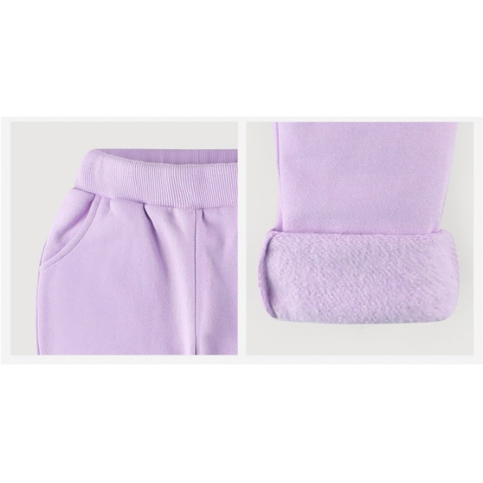 Quần lẻ lót bông gấu xanh, tím maruse11 bé trai bé gái MM2