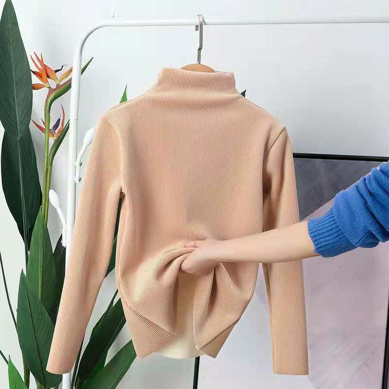 PVN23738 Áo len QC nữ cổ lọ lót nỉ giữ ấm siêu sịn sò chất dày T2