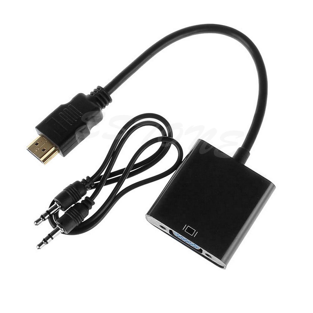 Adapter chuyển đổi âm thanh HDMI sang VGA cho PC Laptop HD DVD