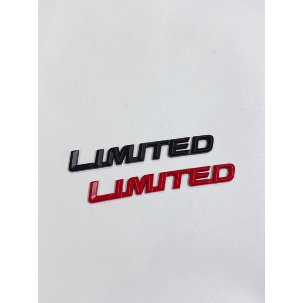 Tem kim loại chữ Limited đỏ & đen 12,5x2cm dán trang trí xe máy hoặc xe hơi