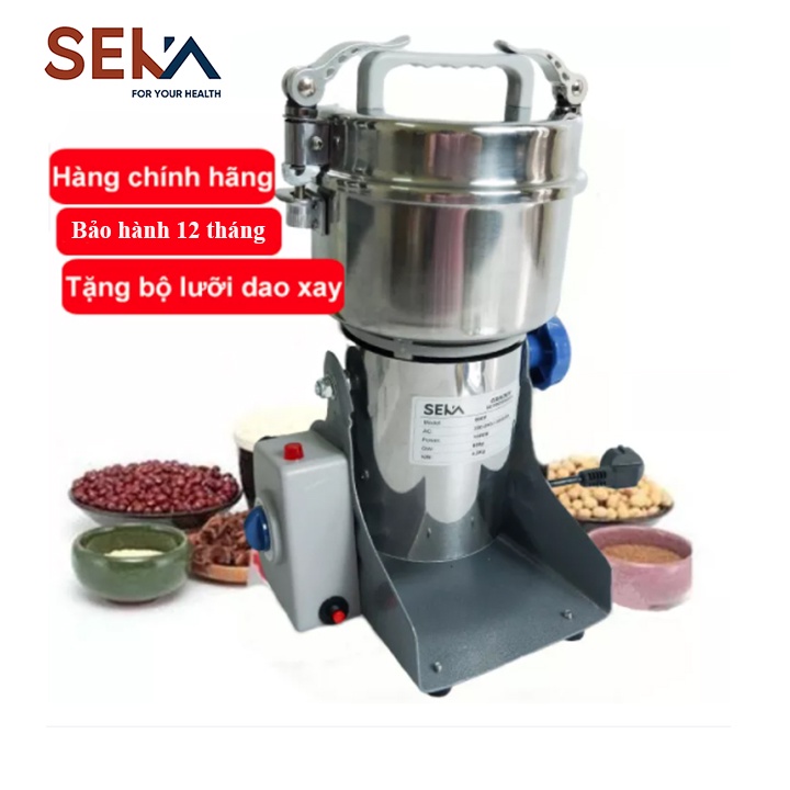 [BẢO HÀNH 5 NĂM] Máy Xay Bột Khô, nghiền ngũ cốc, thuốc bắc siêu mịn cao cấp loại 800gr SEKA - công suất 3000w