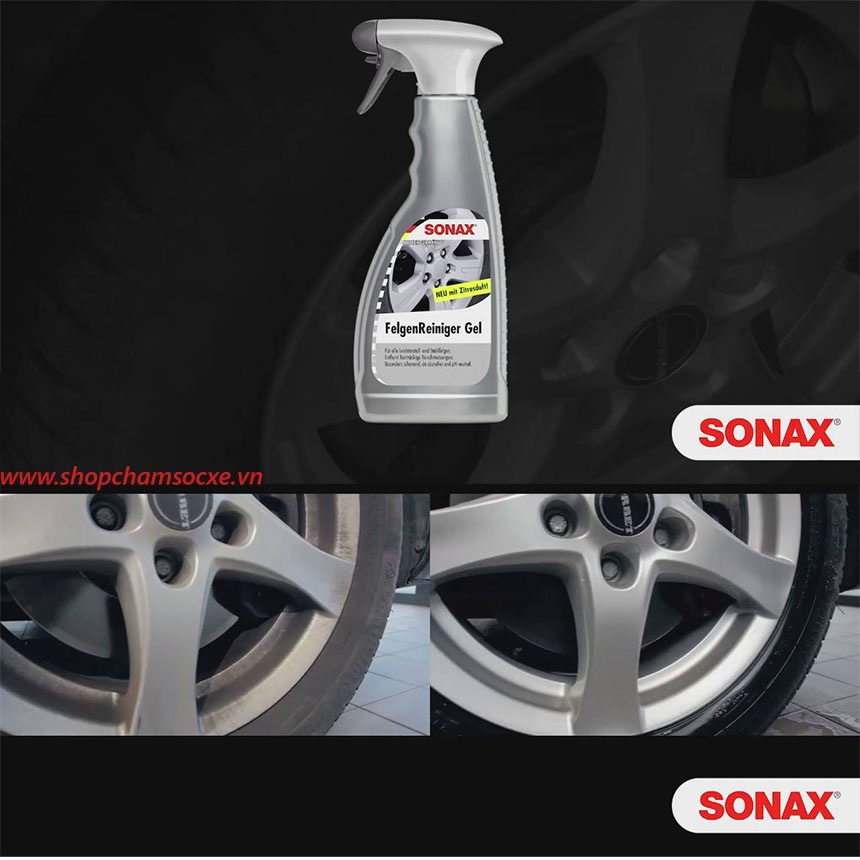 Dung Dịch Làm Sạch Mâm SONAX Rim Cleaner 429200 500ml Vệ Sinh Vành Xe Nhanh Chóng