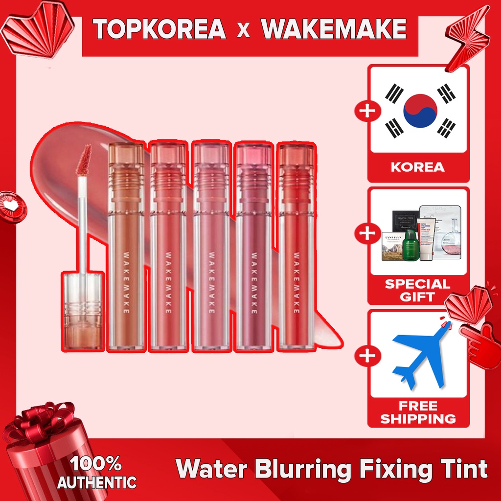 >  Son môi WAKEMAKE WATER BLURRING FIXING TINT 8 màu sắc tùy chọn / TOPKOREA / Shipping from korea