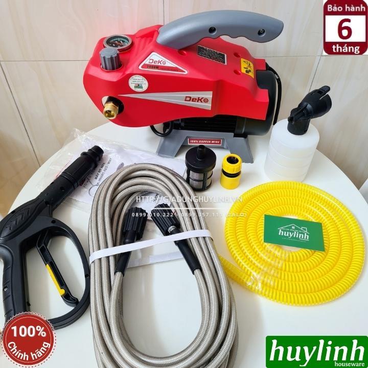 Máy xịt rửa xe chỉnh áp Deko DK-2800RS - 2800W - Tặng béc xịt máy lạnh