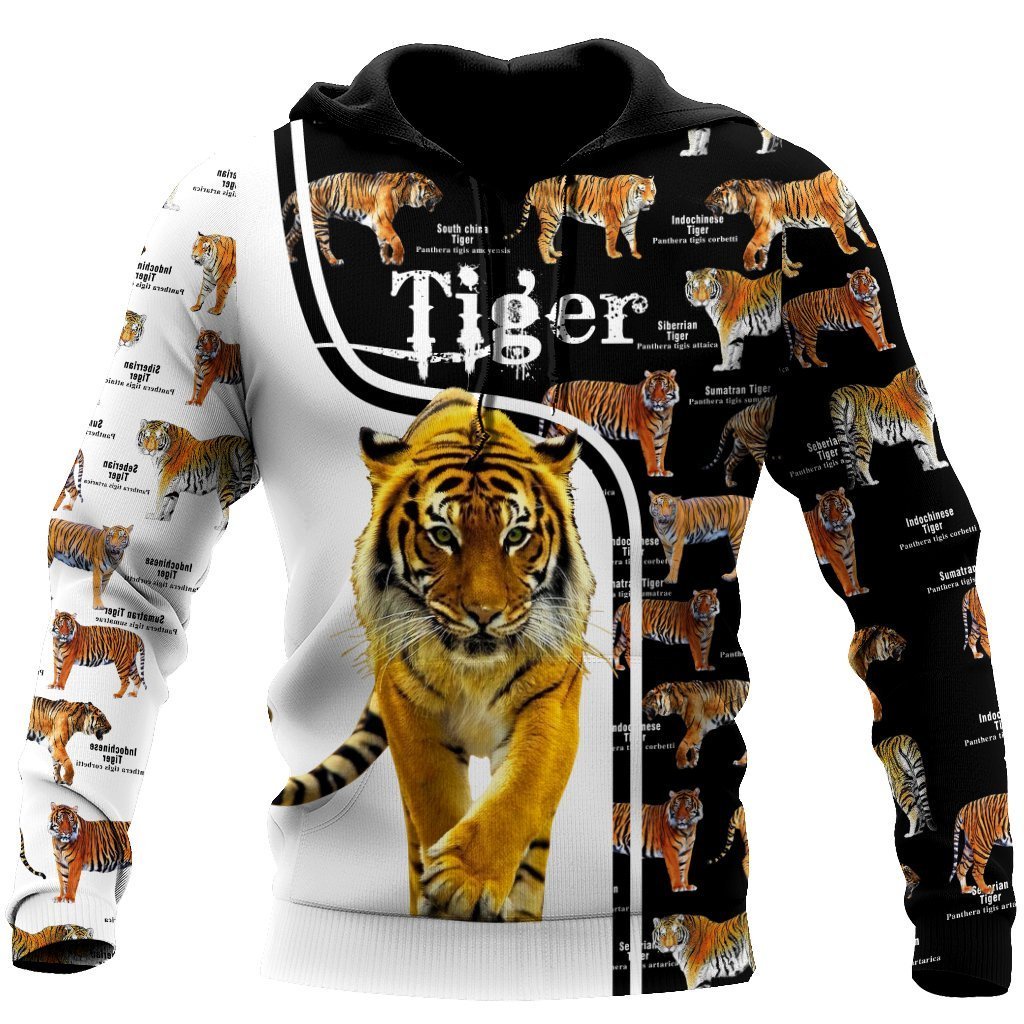 Áo hoodie Có Khóa Kéo In Hình Hổ 3D Thời Trang Cá Tính Cho Nam