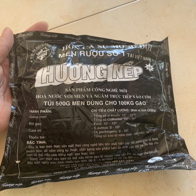 Men rượu nếp loại 1 túi 500g hàng Việt Nam