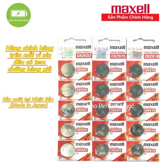 Pin CR2032 / CR2025 / CR2016  Maxell lithium 3V vỉ 5 viên - Hàng Chính Hãng