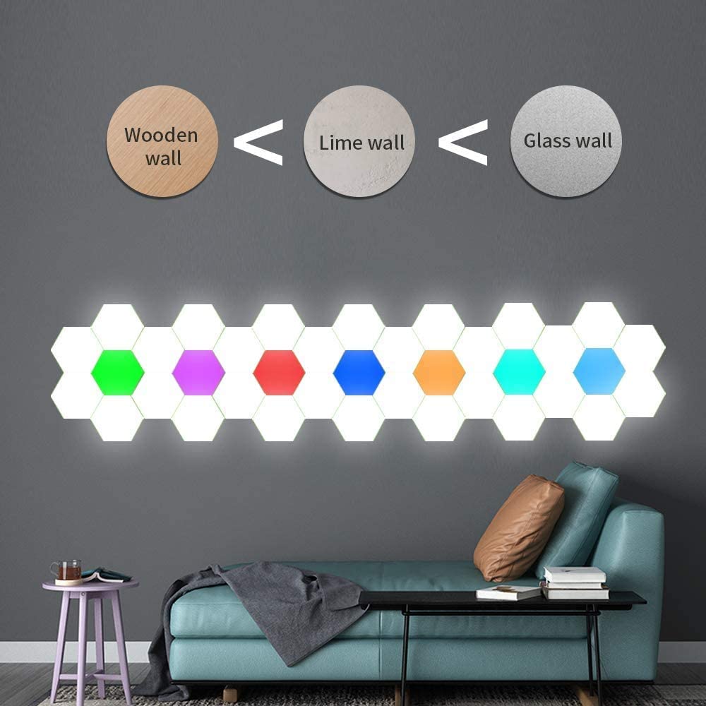 Đèn Led Gắn Tường Hình Tổ Ong Nhiều Màu