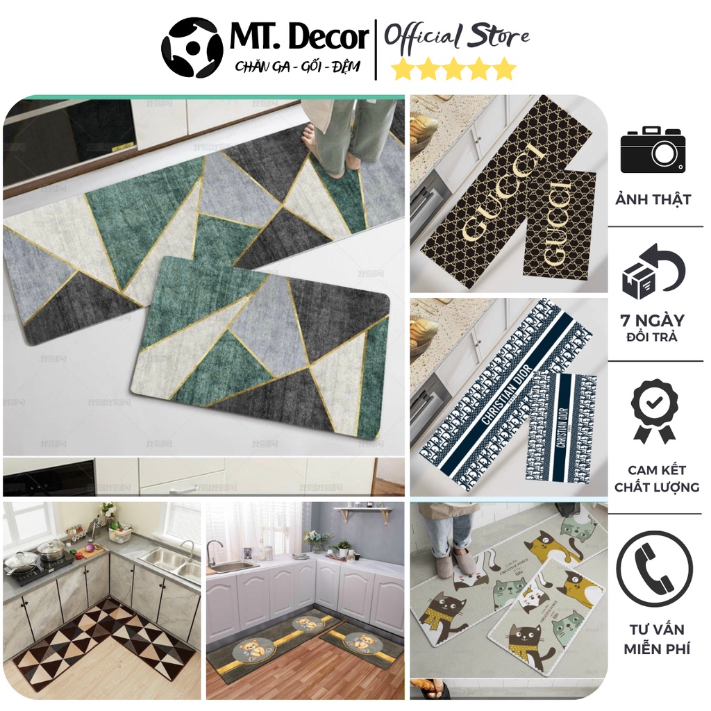 Thảm lau chân nhà bếp, nhà tắm - Thảm chùi chân trải sàn nhà thấm hút nước chống trơn trượt