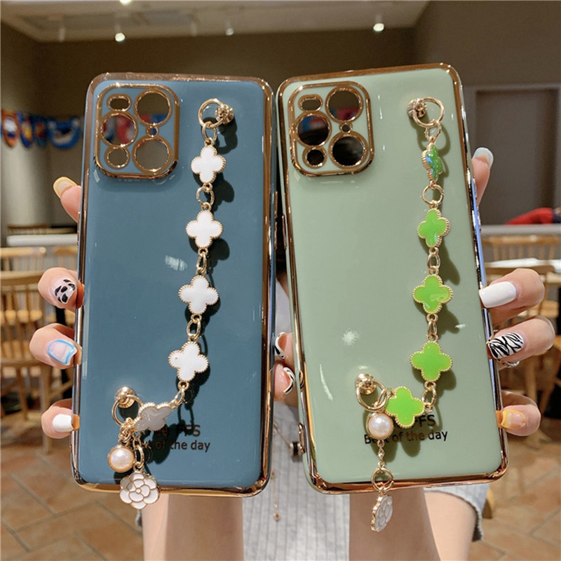 Ốp Điện Thoại Mềm Có Vòng Đeo Tay Cho OPPO Reno 7Z 7 5G Realme C31 A96 A76 A16 A74 5G A54 A53 A33 A15 A15s A52 A92