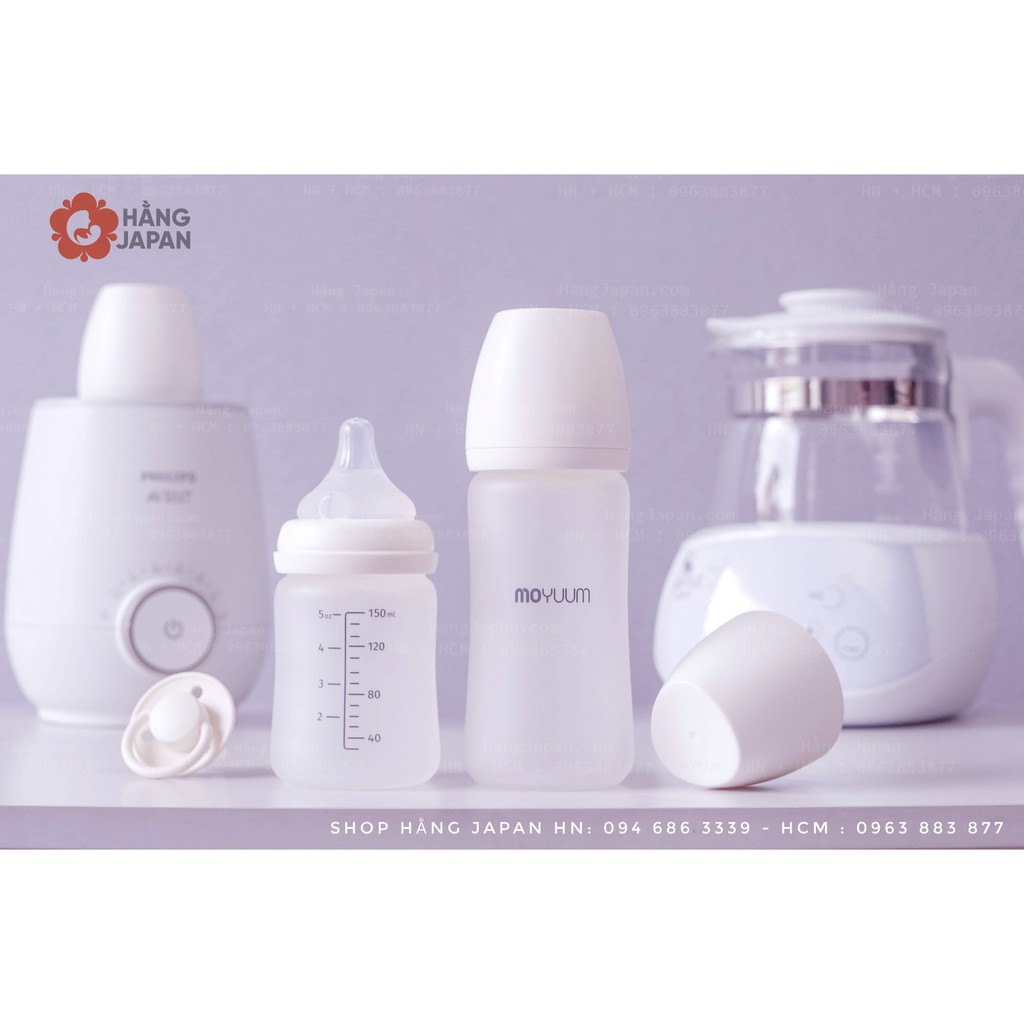 Bình sữa Moyuum thủy tinh 150ml/ 240ml chính hãng không kèm núm
