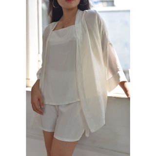 Áo choàng ngủ nữ CỔ CHẤT SILK 100% tơ lụa thiên nhiên mềm mịn, thân thiện với da, chăm sóc giấc ngủ và cơ thể