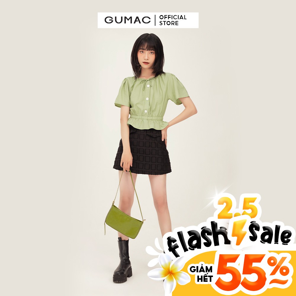 [Mã WABRGU100 giảm 15% đơn 249K tối đa 100k] Áo croptop nữ bo chun GUMAC phong cách unisex cá tính nhiều màu AB366 | BigBuy360 - bigbuy360.vn