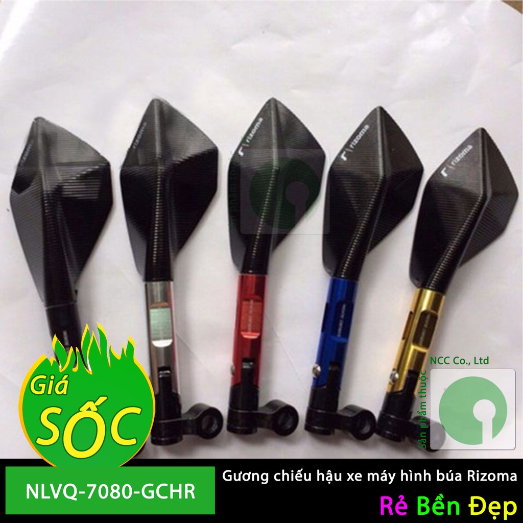 Gương kính chiếu hậu xe máy hình búa Rizoma - NLVQ-7080-GCHR (Nhiều màu)