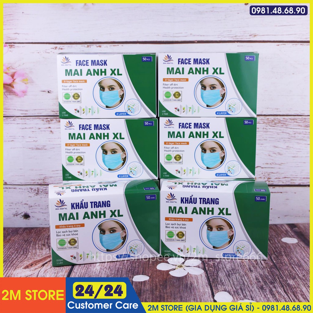 (CHỌN MÀU) Hộp 50 Cái Khẩu Trang Y Tế 4 Lớp Giấy Kháng Khuẩn Dập Logo | BigBuy360 - bigbuy360.vn