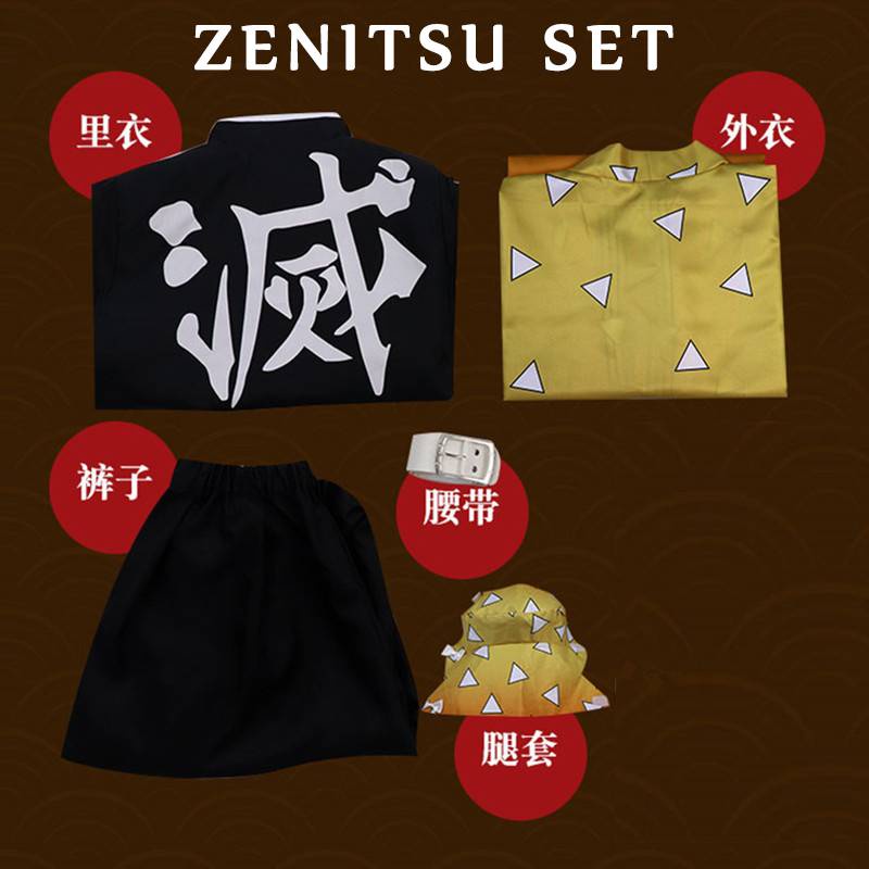 Bộ Trang Phục Kimono Hóa Trang Nhân Vật Kimetsu no Yaiba Nezuko Tanjirou Zenitsu